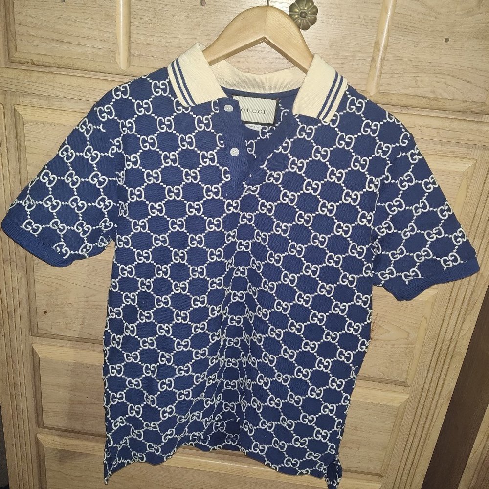 Navy Blue Gucci polo shirt